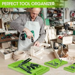 DuraTech Flexible Tool Tray 3PC Silicone Tool Holder for Household Storage Green