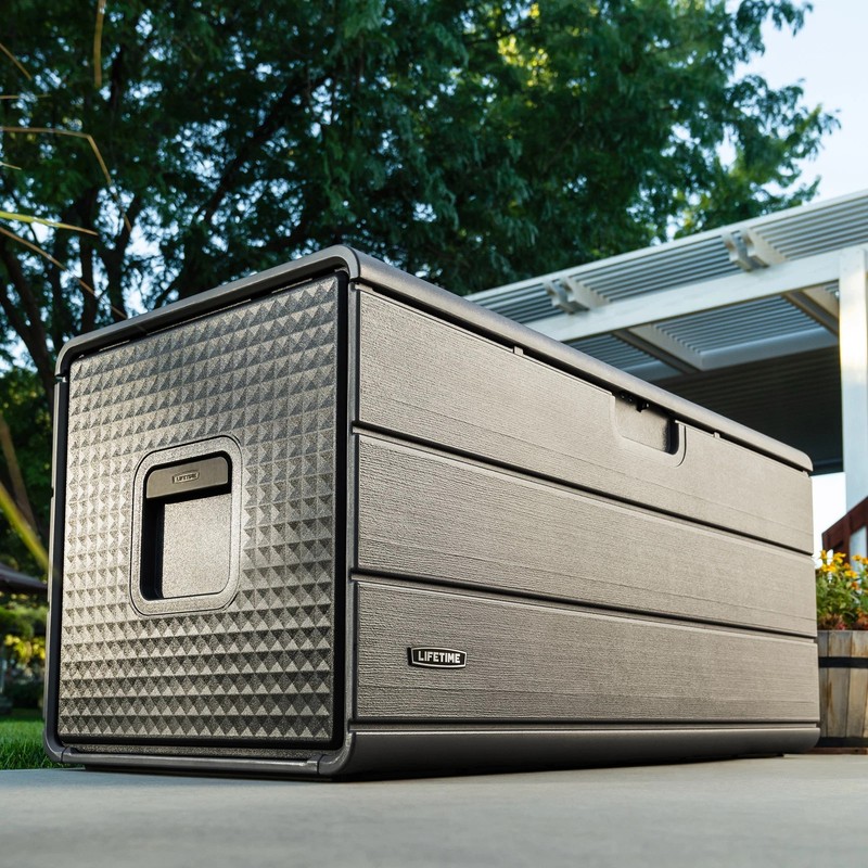 Lifetime 170 Gallon Resin Deck Storage Box w/ Lockable Latch Outdoor Container