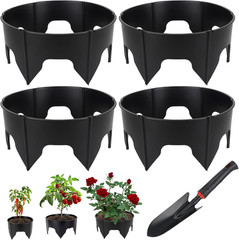 24PCS Planting Grow Rings with Shovel, Diameter Range 8.3-15.7In Adjustable roun