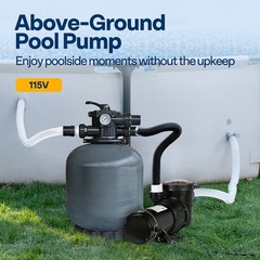 Swimming Pool Pump 1 HP Pool Pump 110V 5220GPH Above Ground w/ Strainer Basket