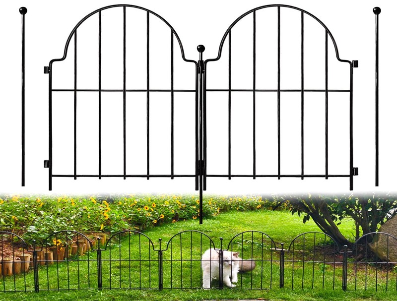 17in Arched Metal Garden Fence Border, No Dig, Rustproof, 25 Pack