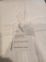 NEW WITH TAGS – Pottery Barn 1000 Thread Count King Sateen Sheet Set – White