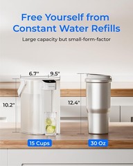 Waterdrop Electric Water Filter Pitcher, 200-Gallon Countertop Water Purifier