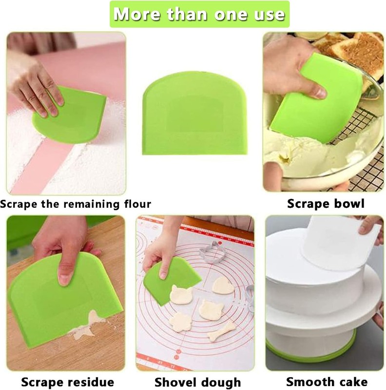 Dough Cutter Dual Sided Flexible Plastic Bowl Scraper for Bread Pizza Pastry gallery