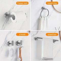 10 PCS Brushed Nickel Bathroom Hardware Towel Bar Set Bathroom Accessories Set