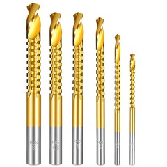 8 Pack Titanium Coated Hss Twist Drill Bits, 3-10mm Serrated Side Cutting Drill