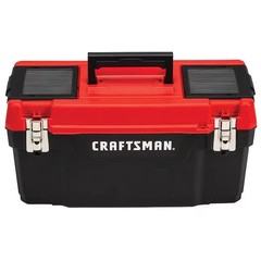 Craftsman 20 In Red Plastic Lockable Tool Box Portable Storage Organizer Tray
