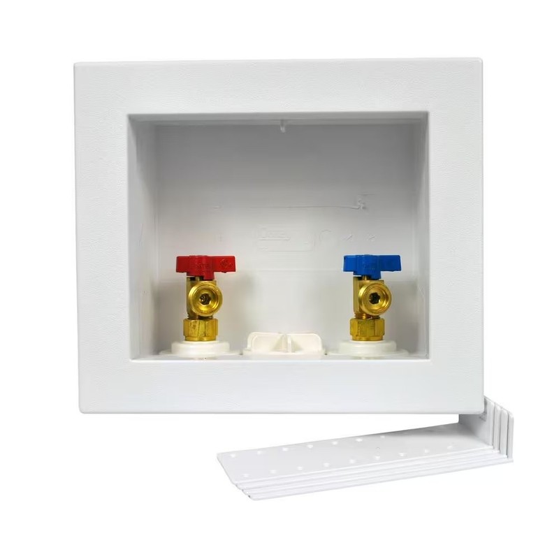Oatey Quadtro 1/2 in. x 1/2 in. PEX Compatible Washing Machine Outlet Box with 2