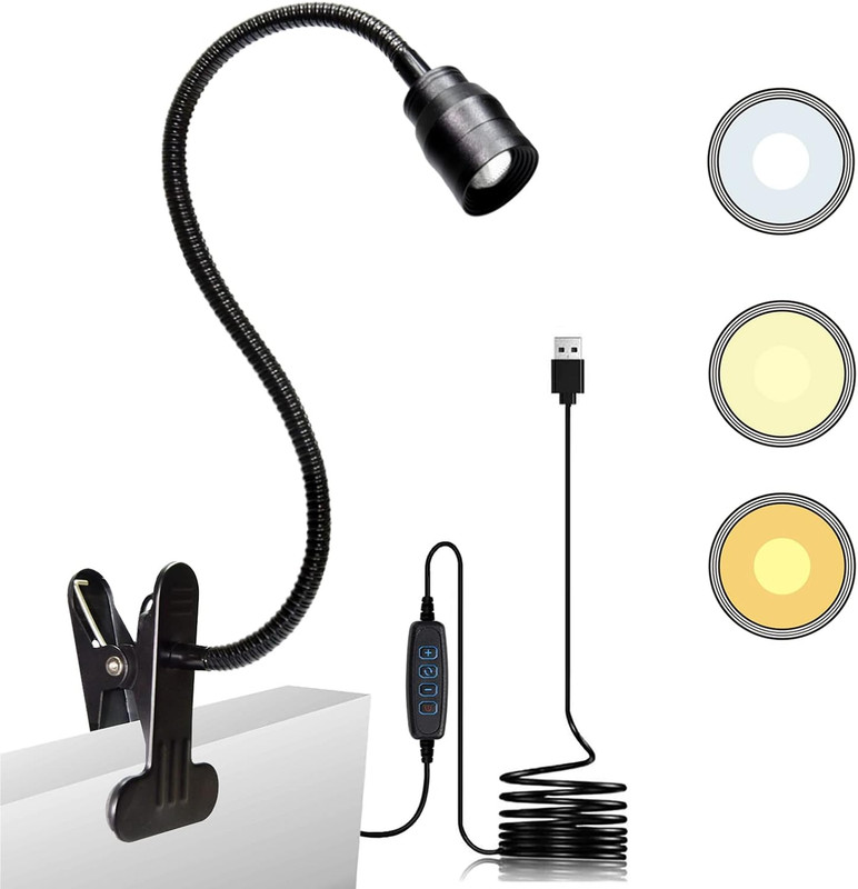 Zoomable LED Reading Lights For Bed Headboard Clip On Spotlight Lamp For