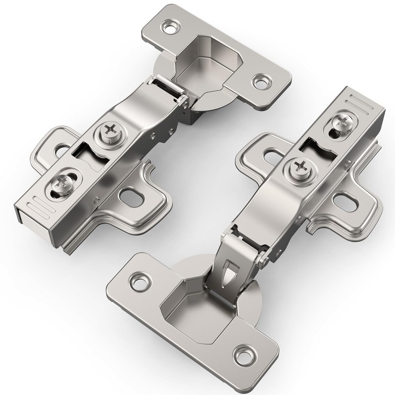 10 Pack Full Overlay Soft Close Concealed Frameless Cabinet Hinges, Satin Nic…