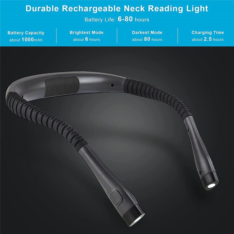 USB Rechargeable LED Neck Light Book Light for Reading in Bed Crafting Camping gallery