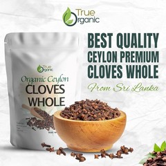 True Organic Ceylon Cloves Whole, 1 lb, Premium Grade, USDA Organic & Kosher Cer