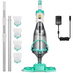 Cordless Pool Vacuum with Telescopic & Extension Poles 9.12ft, 18.5 GPM Suction
