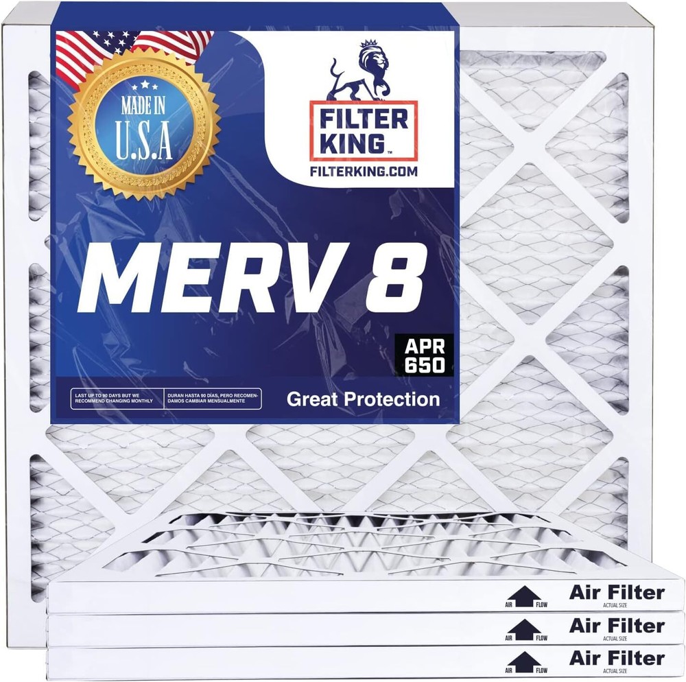 Filter King 20x23x1 Air Filter 6-PACK MERV 8 Actual Size 19.5 x 22.5 x .75″