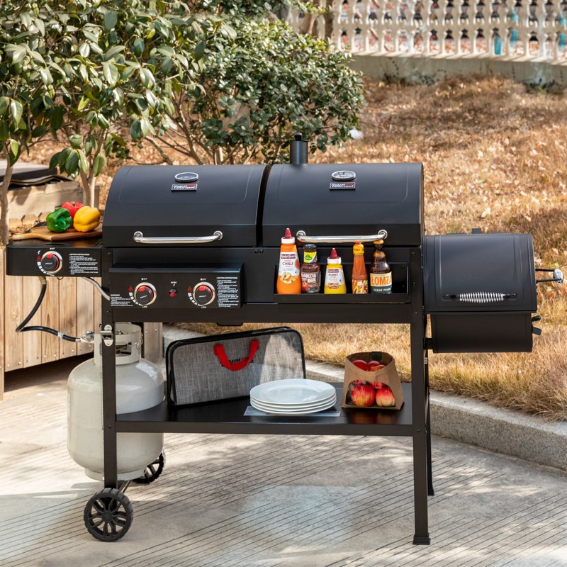 Royal Gourmet 2-Burner Gas and Charcoal Combo Grill gallery
