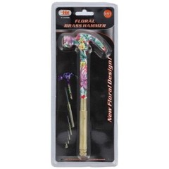 IIT 6 in 1 Floral Ladies Brass Hammer Tack Puller Screwdriver Utility Set 33500