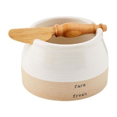Mud Pie E2 Farmstead 4.25in Stoneware Bowl Dip & Spreader 48500170 Choose Design