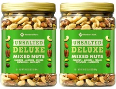 2 Packs Member’s Mark Unsalted Deluxe Mixed Nuts 34 oz Each Pack FREE SHIPPING