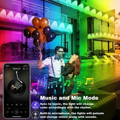 150FT RGB Outdoor Waterproof Lights with App Remote Music Sync for Holiday Chris