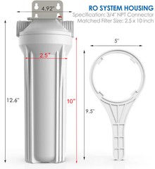 SimPure 10 Inch Whole House Water Filter Housing 10″ x2.5″ Cartridge Filtration