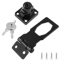 2 Packs 2.5 Inch Hasp Locks with Keys, Stainless Steel Hasp Latches, Twist Knob