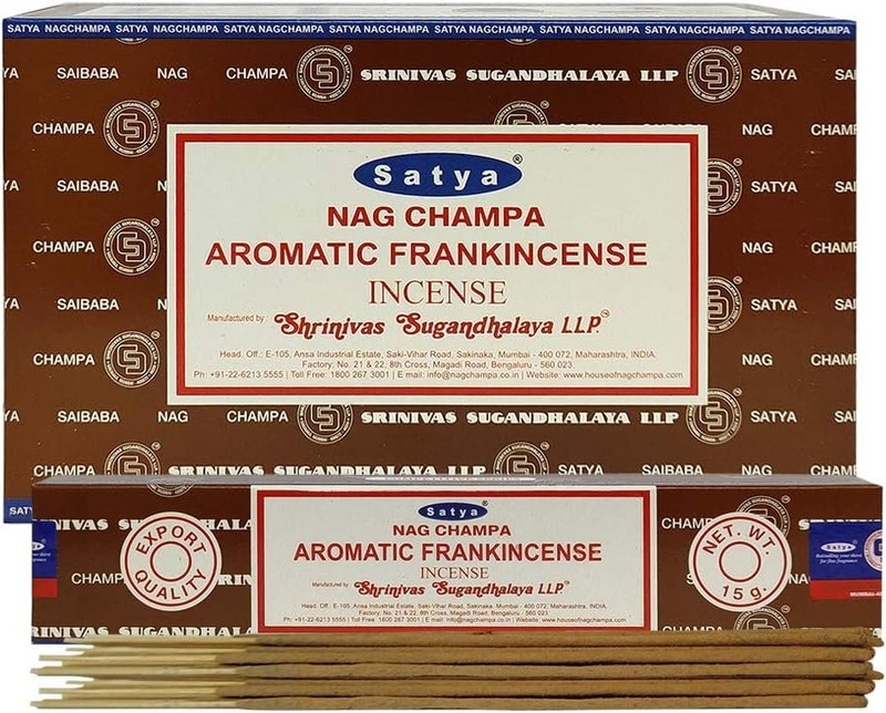 Satya Nag Champa Aromatic Frankincense Incense Sticks Pack of 12 Boxes 15gms…