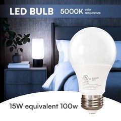 12/24Pack A19 LED Light Bulbs 15W Equivalent 100W Replacement Daylight 5000K E26
