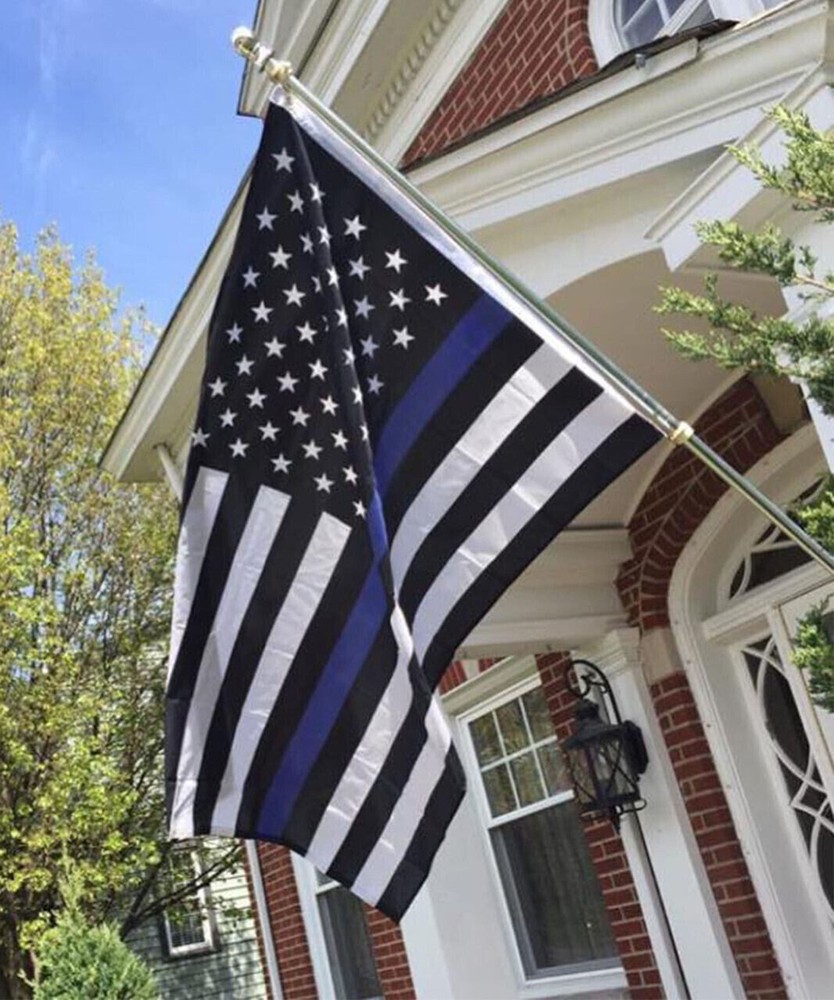 Quality Thin Blue Line American Police Flag 3X5′ FADE Resistant Stars & Stripes