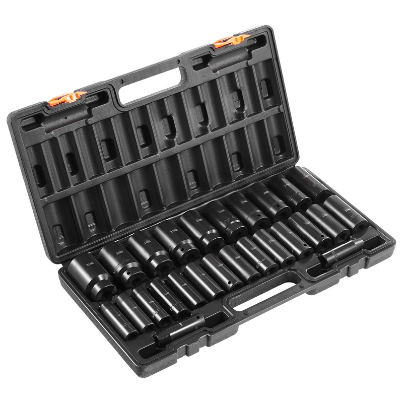 1/2″ Drive 26-Piece Deep Impact Socket Set Metric 10mm-36mm w/ Case