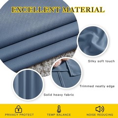 NICETOWN Bedroom Blackout Curtains and Drapes 48″ Long 2 Panels Set – Window