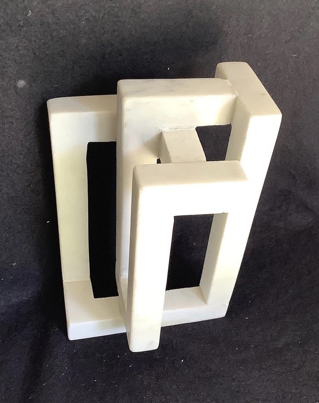 Sagebrook Home White Marble Abstract Modern Sculpture 9”x 6”