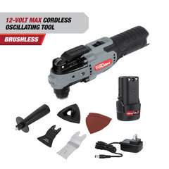 Hyper Tough 12V Max Lithium-Ion Brushless Oscillating Multi-Tool w 1.5Ah Battery