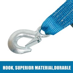 3200lbs Hand Winch Polyester Strap 2 Gear Crank Boat ATV Trailer RV Blue