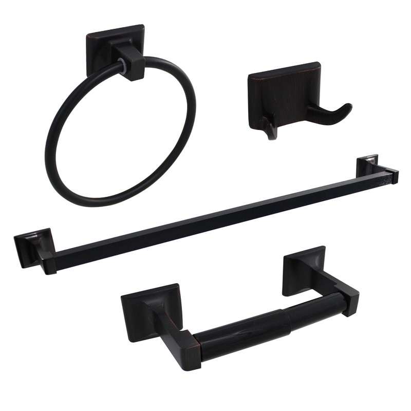 Redwood Series 4 Piece Bath Hardware Bathroom Accessory Set, Oil Rubbed Bronze gallery
