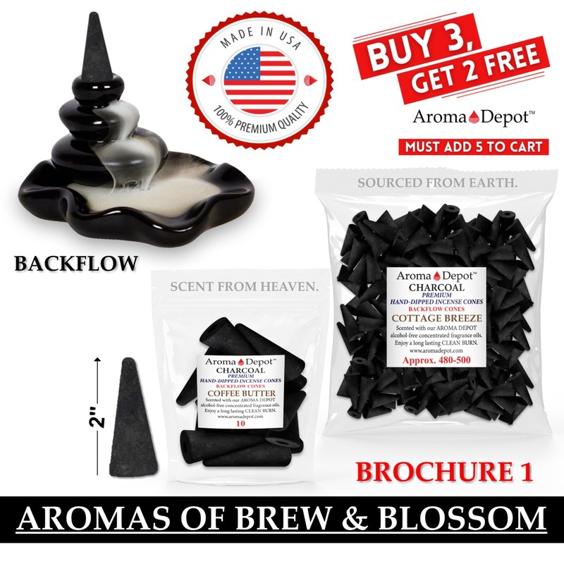 Charcoal Incense Cones 2» Jumbo BACKFLOW For Waterfall Burner Wholesale