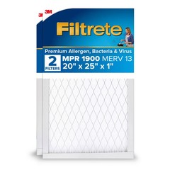 Filtrete 2pk 1900 Ultimate Allergens Bacteria and Virus 20X25