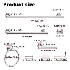 10 PCS Brushed Nickel Bathroom Hardware Towel Bar Set Bathroom Accessories Set