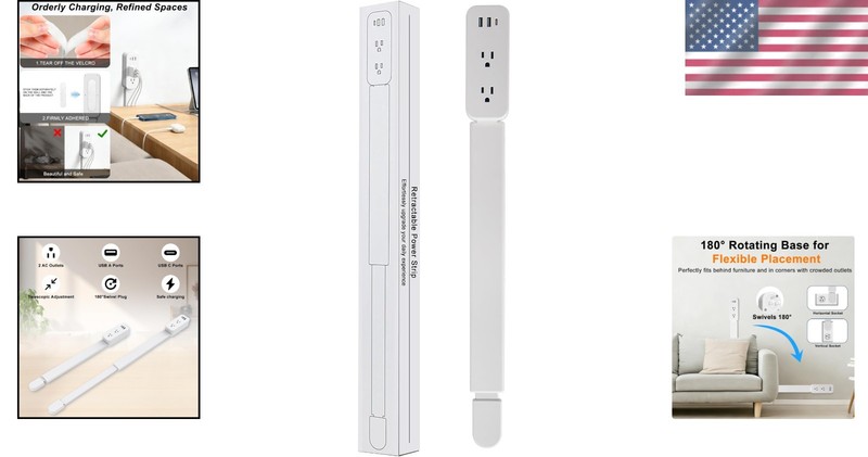 Rotating Wall Plug Power Socket Expander - 22"-34" Extension gallery