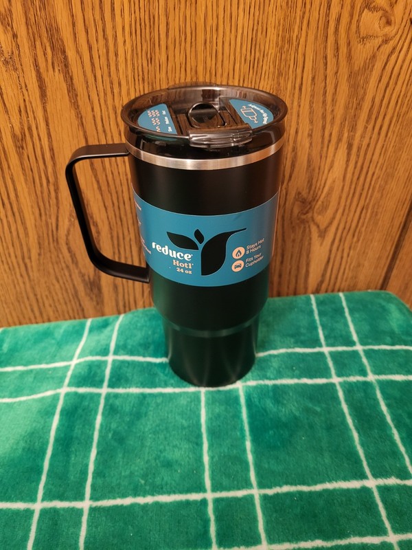 Reduce Hot 1-24 oz Tumbler/Mug Vacuum Insulated Black NEW- FREE FAST SHIPPING!