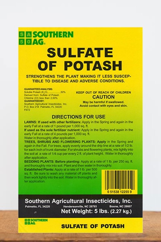 Sulfate of Potash 0-0-50 Fertilizer, 5 LB for Healthy Plants and Yields