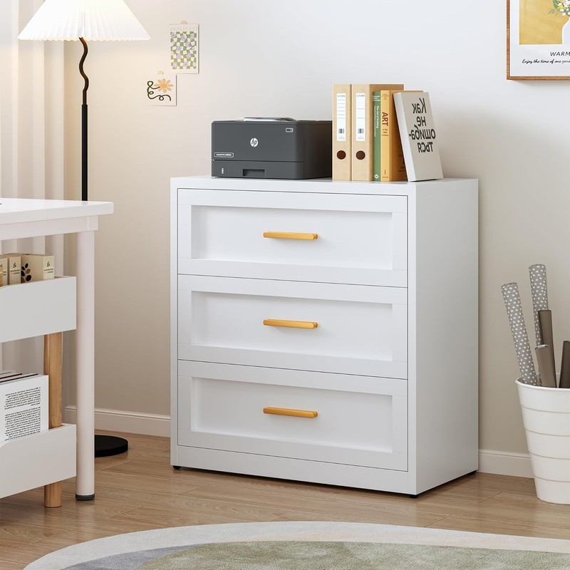 Elegro Metal Chest of Drawers,3 Storage Drawer Dresser for Bedroom Small Dresser