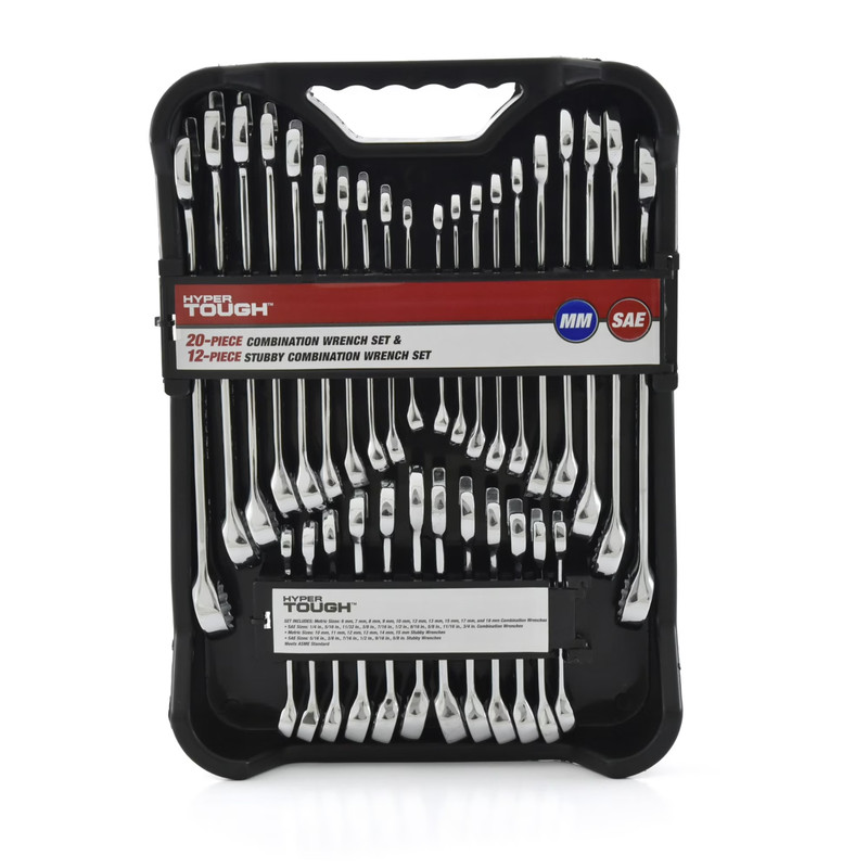 32-Piece Wrench Set, Combination Tools, Metric and SAE Sizes Included NEW