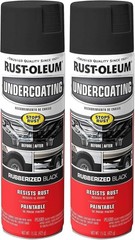 Rust-Oleum 248657 Rubberized Undercoating Spray, 15 oz, Black (Pack of 2)