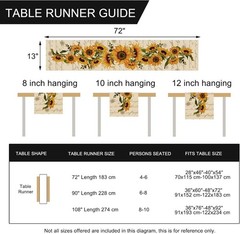 Fall Sunflowers Table Runner, Vintage Spring Summer Flower Home Kitchen Dining