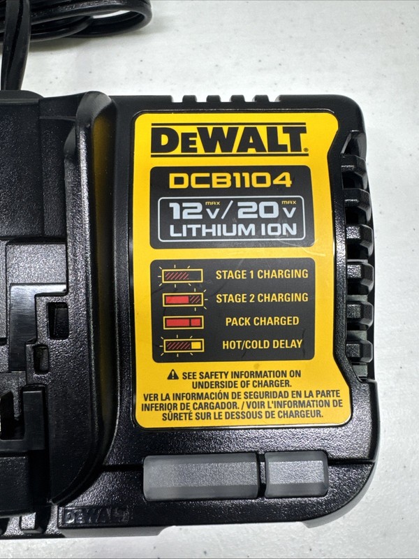 DEWALT 4 Amp Battery Charger 12V & 20V Volt MAX Li-Ion DCB1104 (OB) Tested gallery