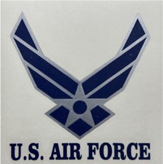 UNITED STATES AIR FORCE LOGO USAF Vinyl Window Decal/Sticker BLUE/CHROME SILVER