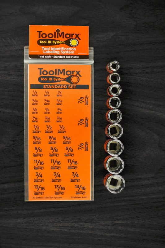 Toolmarx Socket Set Wrench Labels - Easy to Read Decals - Metric and Standard gallery