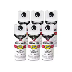 6 Rust-Oleum Stops Rust Flat White Protective Enamel 5 in1 Spray Paint, 12oz