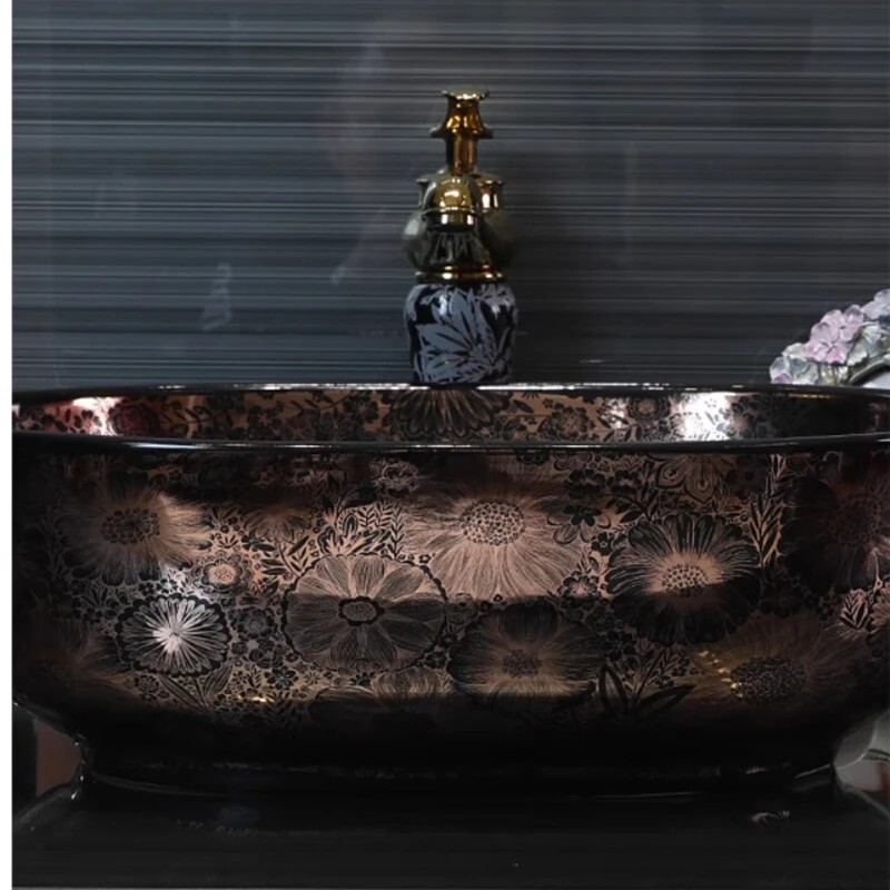 480mm Oval Ceramic Washbasin Cloakroom Porcelain Counter Top Vessel Sink JSN1963 gallery
