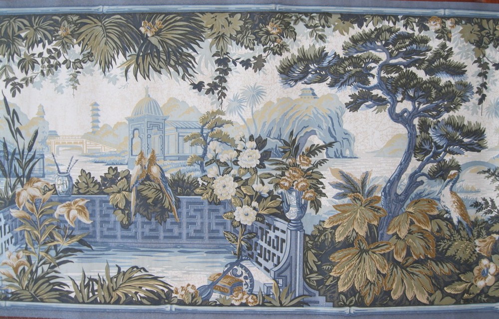 * ORIENTAL ASIAN VAN LUIT 13.5 Wht Wallpaper bordeR Wall